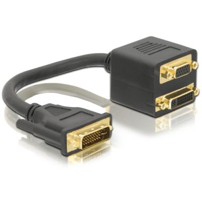 DeLOCK Adapter DVI29 Stecker zu DVI29 + VGA Buchse