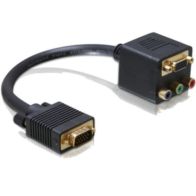 DeLOCK Adapter VGA Stecker zu VGA + 3x Cinch Buchse