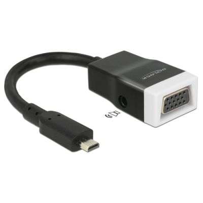 DeLOCK 65589 Videokabel-Adapter HDMI Typ D (Mikrofon) VGA (D-Sub) + 3.5mm Schwarz