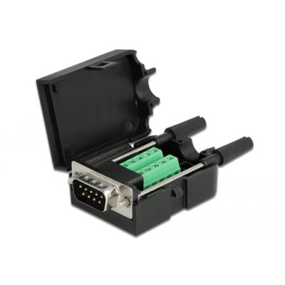 DeLOCK 66232 Drahtverbinder Sub-D 9, 10 Pin Terminalblock Schwarz