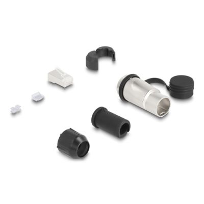 DeLOCK 67056 Drahtverbinder RJ45 Schwarz, Metallisch
