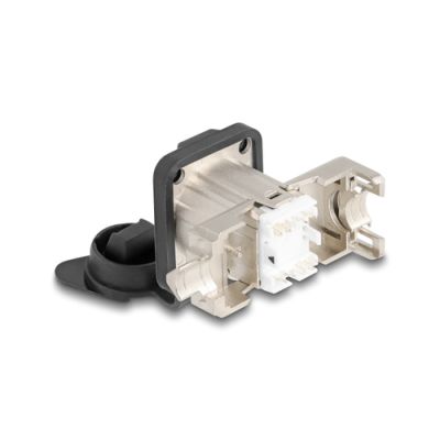 DeLOCK 67063 Drahtverbinder RJ45 Schwarz, Metallisch