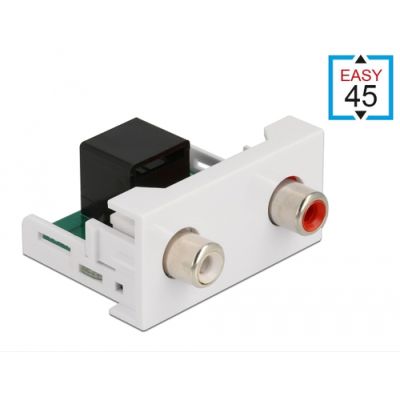 DeLOCK 81341 Drahtverbinder 2 x RCA Schwarz, Weiß