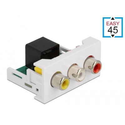 DeLOCK 81342 Drahtverbinder 3 x RCA Schwarz, Weiß