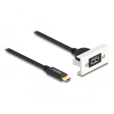 DeLOCK Easy 45 USB Kabel 1 m USB 3.2 Gen 2 (3.1 Gen 2) USB C USB A Schwarz, Weiß