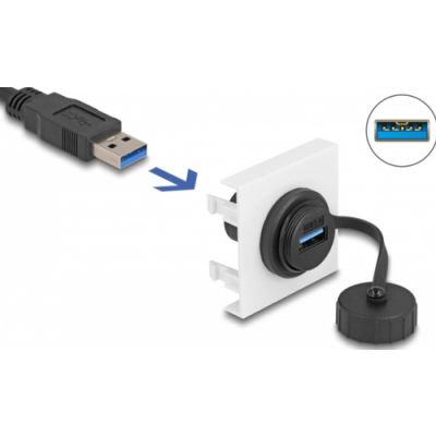 DeLOCK Easy 45 Modul SuperSpeed USB 5 Gbps (USB 3.2 Gen 1) USB Typ-A Buchse, 45 x 45 mm