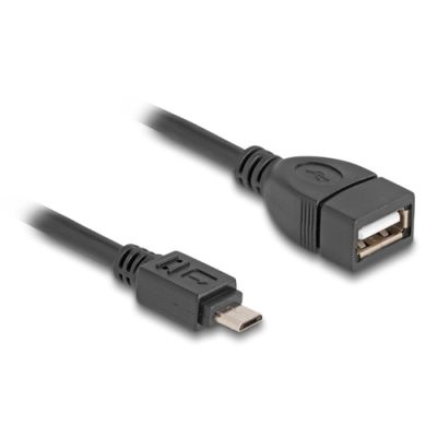 DeLOCK 83018 USB Kabel 0,11 m USB 2.0 Micro-USB B USB A Schwarz