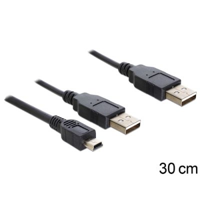DeLOCK 83178 USB Kabel USB 2.0 0,3 m 2 x USB A Schwarz