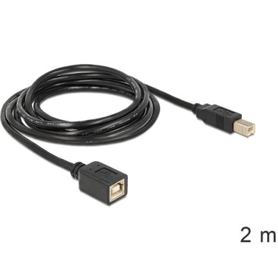DeLOCK USB2.0-B - USB2.0-B, 2m USB Kabel USB B Schwarz