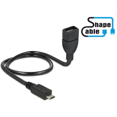 DeLOCK 0.5m, USB2.0 Micro-B/USB2.0-A USB Kabel 0,5 m Micro-USB B USB A Schwarz