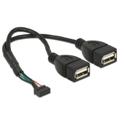 DeLOCK 84933 USB Kabel 0,2 m USB 2.0 2 x USB A Schwarz