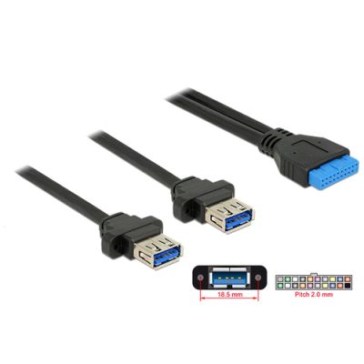 DeLOCK 85244 USB Kabel 0,8 m Schwarz
