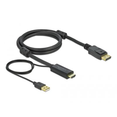 DeLOCK 85963 Videokabel-Adapter 1 m HDMI Typ A (Standard) DisplayPort + USB Type-A Schwarz