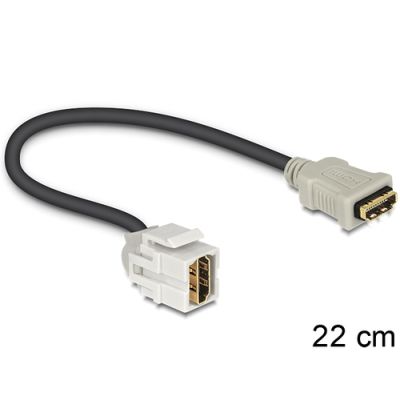 DeLOCK HDMI - HDMI, 0.22m HDMI-Kabel 0,22 m HDMI Typ A (Standard) Schwarz
