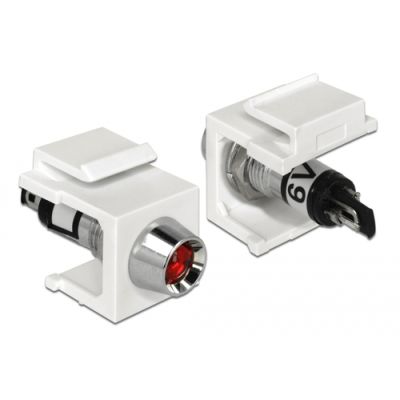 DeLOCK 86447 Drahtverbinder Keystone LED Schwarz, Rot, Edelstahl, Weiß