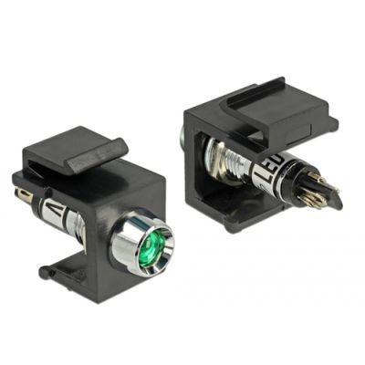 DeLOCK 86456 Drahtverbinder Keystone LED Schwarz, Grün, Edelstahl