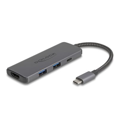 DeLOCK 87804 laptop-dockingstation & portreplikator Kabelgebunden USB 3.2 Gen 1 (3.1 Gen 1) Type-C Grau