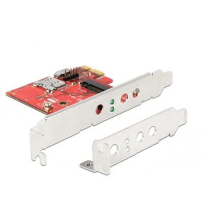 DeLOCK 91748 Kartenleser PCI Express Eingebaut Metallisch, Rot
