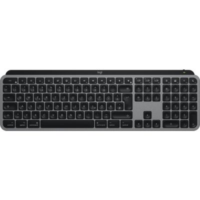 Logitech MX Keys S for Mac Tastatur Büro RF Wireless + Bluetooth QWERTZ Deutsch Aluminium, Schwarz