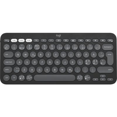 Logitech Pebble Keys 2 K380s Tastatur Universal RF Wireless + Bluetooth QWERTY Dänisch, Finnisch, Norwegisch, Schwedisch Graphit