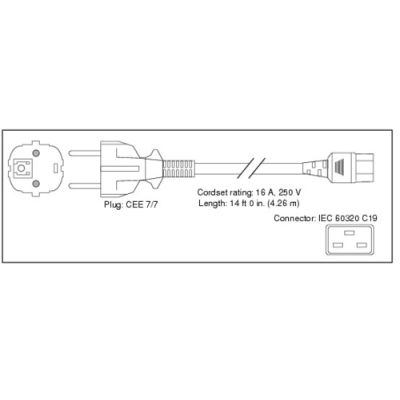 Cisco CAB-AC-2500W-EU= Stromkabel Schwarz 4,26 m CEE7/7 C19-Koppler