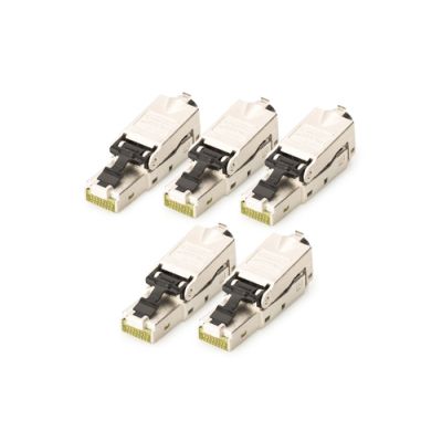 Digitus CAT 6A Feldstecker, STP mit Staubschutzkappe, Knickschutz - 5 Stk.