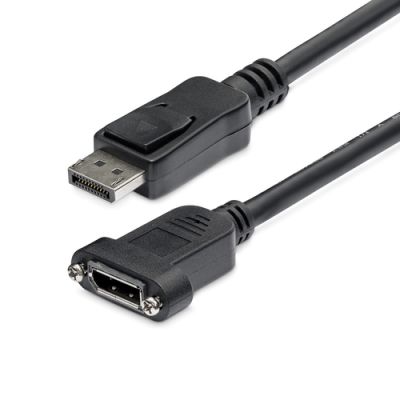 StarTech.com 91cm DisplayPort Kabel für Panelmontage - 4K x 2K - DisplayPort 1.2 Verlängerungskabel Stecker auf Buchse - DP Video Extender Kabel mit DP Buchse(Panelmontage) - DP Monitorkabel