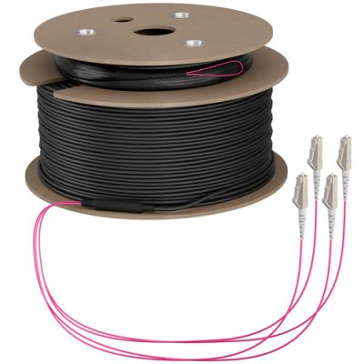 EFB Elektronik O8303S90OM4 InfiniBand/Glasfaserkabel 90 m 4x LC U-DQ(ZN) BH Beige, Schwarz, Magenta
