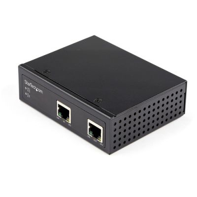 StarTech.com Industrial 1 Port Power over Ethernet Gigabit Extender - 60W 802.3bt PoE /PoE+/ PoE++ - 100m - Gigabit PoE Repeater - IP-30 - -40°C bis 75°C