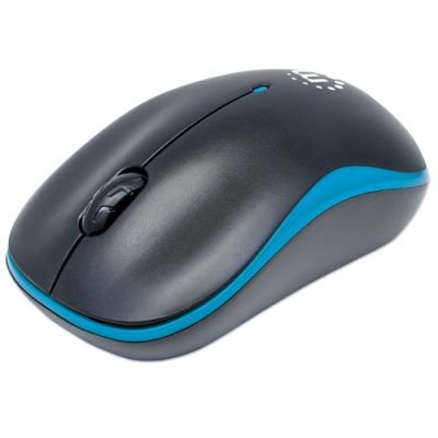 Manhattan Success Wireless Maus, USB, optisch, drei Tasten plus Mausrad, 1000 dpi, blau