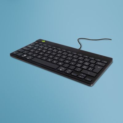 R-Go Tools Ergonomische Tastatur R-Go Compact Break, kompakte Tastatur mit Pausensoftware, QWERTZ (CH), Kabelgebunden, Schwarz