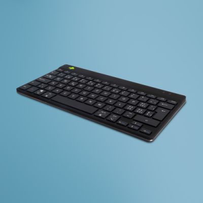 R-Go Tools Ergonomische Tastatur R-Go Compact Break, kompakte Tastatur mit Pausensoftware, QWERTZ (CH), Bluetooth, Schwarz
