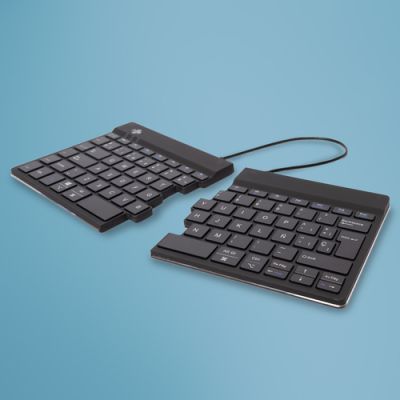 R-Go Tools Ergonomische Tastatur R-Go Split Break mit Pausensoftware, geteilte Tastatur, QWERTY (ES), kabellos, schwarz