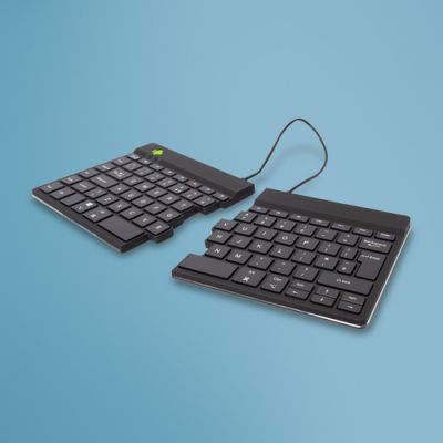 R-Go Tools Ergonomische Tastatur R-Go Split Break mit Pausensoftware, geteilte Tastatur, QWERTY (UK), kabellos, schwarz