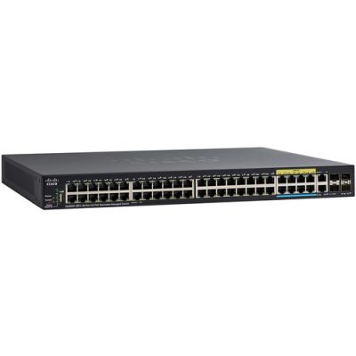 Cisco SG350X-48PV Managed L3 Gigabit Ethernet (10/100/1000) Power over Ethernet (PoE) 1U Schwarz