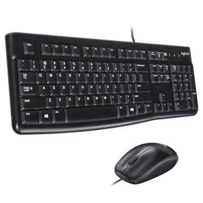 Logitech Desktop MK120 Tastatur Maus enthalten USB QWERTZ Schweiz Schwarz