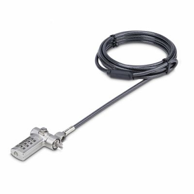 StarTech.com 25-Pack Universal Laptopschloss 2m, Serialisiertes Sicherheitsschloss/Kabelschloss, Noble Wedge®/Nano/K-Slot Kompatibel, Notebook Zahlenschloss/Kombinationsschloss