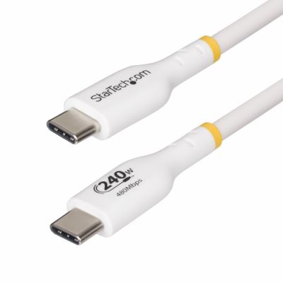 StarTech.com 4m Weißes USB-C Ladekabel, USB-IF zertifiziert, USB C Schnellladekabel, 240W PD 3.1 EPR, USB C 2.0 Laptop-Ladekabel, USB-C Datenübertragungskabel, TPE-Mantel, M/M