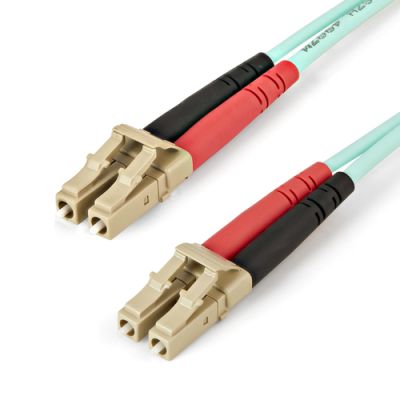 StarTech.com 5 m LC/UPC auf LC/UPC OM4 Multimode Glasfaserkabel, 50/125µm LOMMF/VCSEL Zipcord LWL, 100G Netzwerke, Low Insertion Loss, LSZH LWL Patchkabel