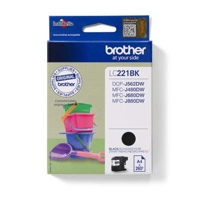 Brother LC221BK Druckerpatrone 1 Stück(e) Original Schwarz