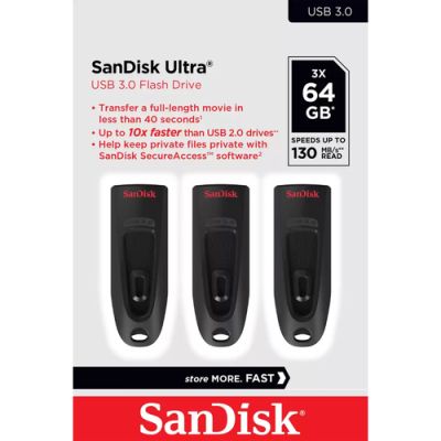 SanDisk Ultra USB-Stick 64 GB USB Typ-A 3.2 Gen 1 (3.1 Gen 1) Schwarz
