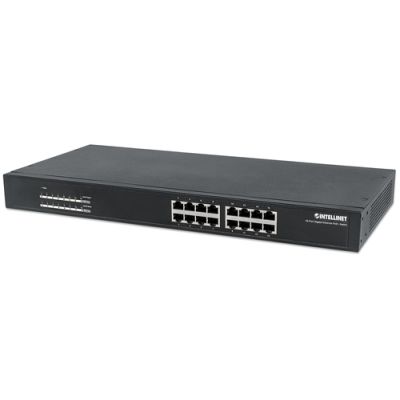 Intellinet 16-Port Gigabit Ethernet PoE+ Switch, 16 x PoE-Ports, IEEE 802.3at/af Power over Ethernet (PoE+/PoE), Endspan, 19" Rackmount