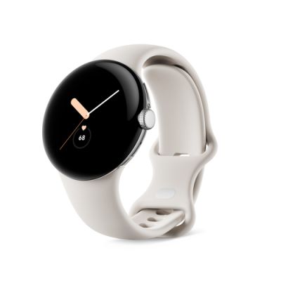 Google Pixel Watch AMOLED 41 mm Digital Silber WLAN GPS