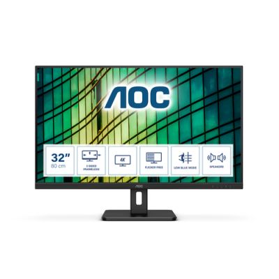 AOC E2 U32E2N LED display 80 cm (31.5") 3840 x 2160 Pixel 4K Ultra HD Schwarz