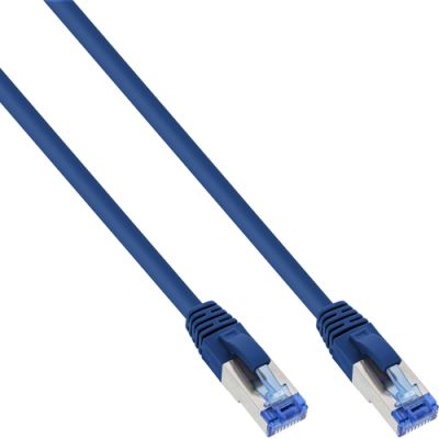 InLine Patchkabel, S/FTP (PiMf), Cat.6A, halogenfrei, blau, 3m