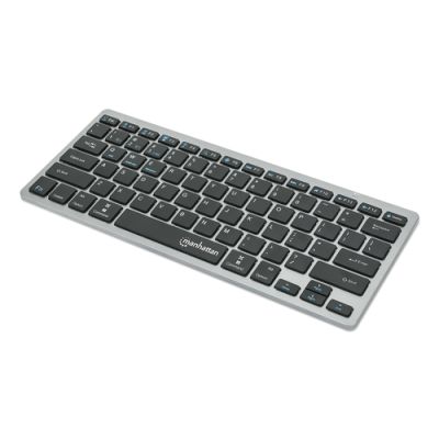 Manhattan 180559 Tastatur RF Wireless + Bluetooth Schwarz, Grau