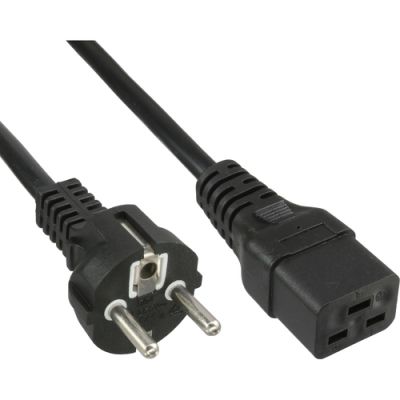 InLine Netzkabel 16A, Schutzkontakt gerade / Kaltgerätestecker IEC320/C19, 1m