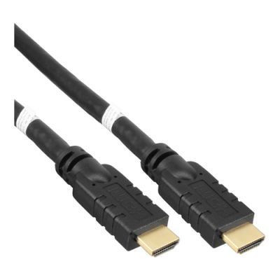 InLine HDMI-High Speed Kabel mit Ethernet, ST / ST, aktiv, schwarz / gold, 30m