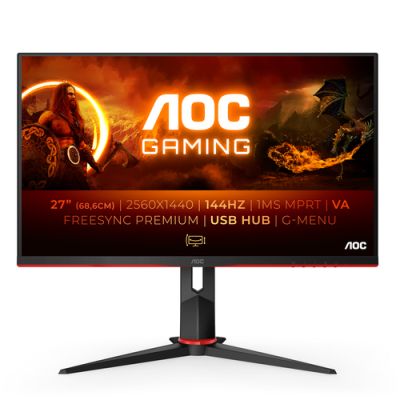 AOC G2 Q27G2U/BK Computerbildschirm 68,6 cm (27") 2560 x 1440 Pixel Quad HD LED Schwarz, Rot
