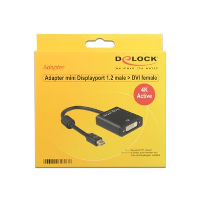 DeLOCK 62603 Videokabel-Adapter 0,2 m Mini DisplayPort DVI-I Schwarz